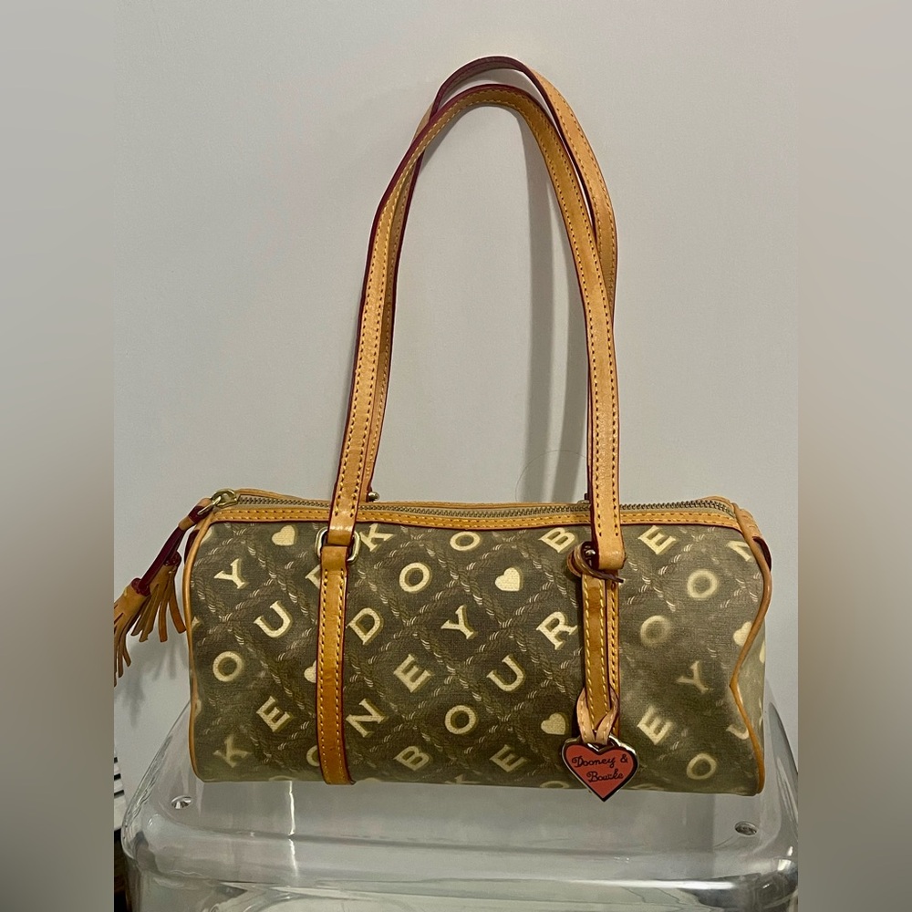 Dooney & Bourke Tan and Brown Shoulder Bag